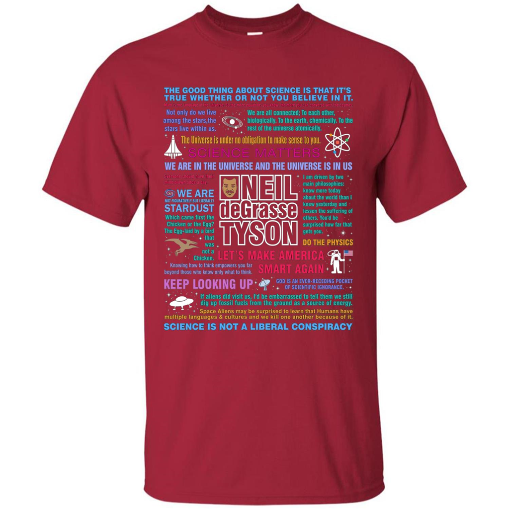 Neil deGrasse Tyson NDT Quotes T-Shirt Let's Make America Smart Again T-shirt Cardinal