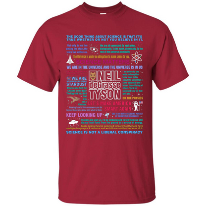 Neil deGrasse Tyson NDT Quotes T-Shirt Let's Make America Smart Again T-shirt Cardinal
