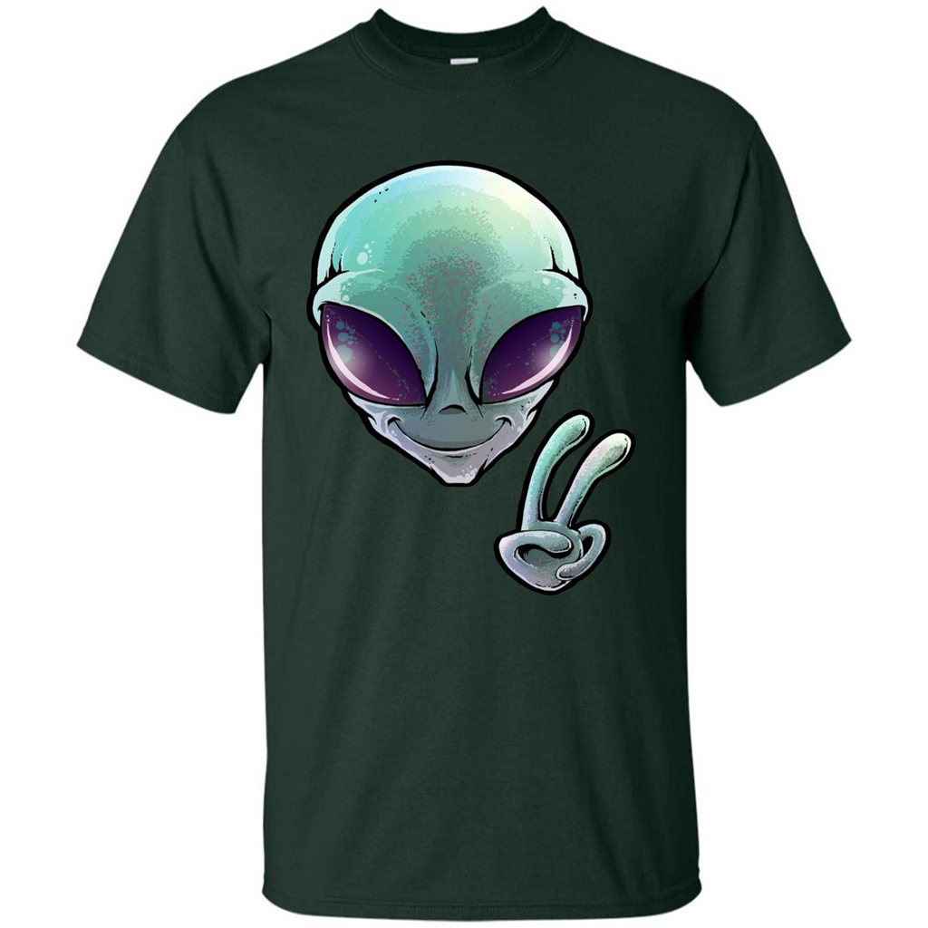 Peace Alien T-shirt Forest Green