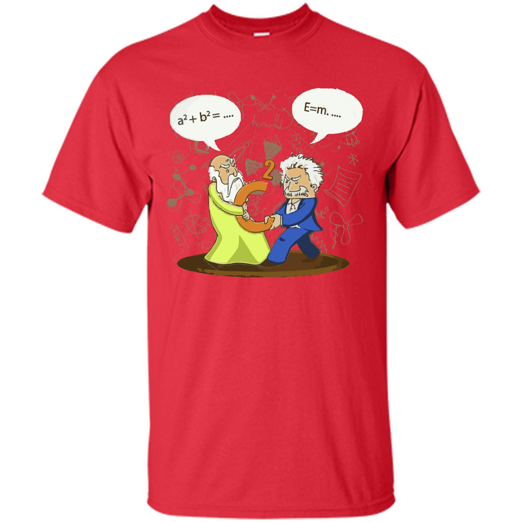 Pythagoras and Einstein T-shirt Red