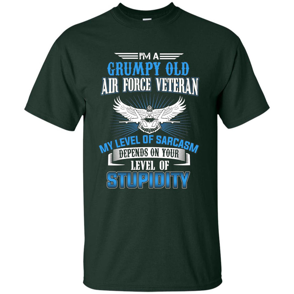I'm A Grumpy Old Air Force Veteran T-shirt Forest Green