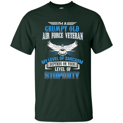 I'm A Grumpy Old Air Force Veteran T-shirt Forest Green