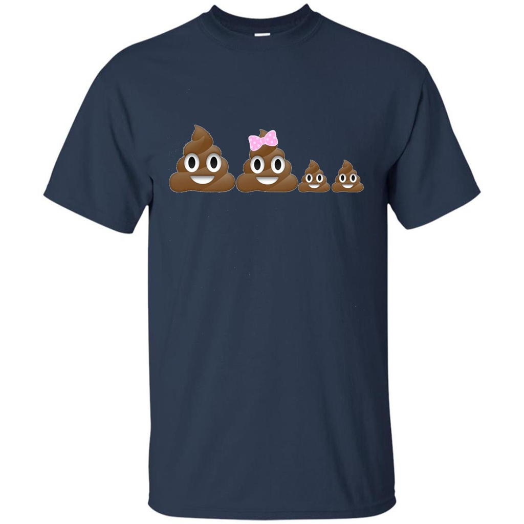 Poop Family Emoji Emoticon Smiley T-shirt Navy