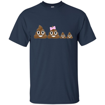 Poop Family Emoji Emoticon Smiley T-shirt Navy