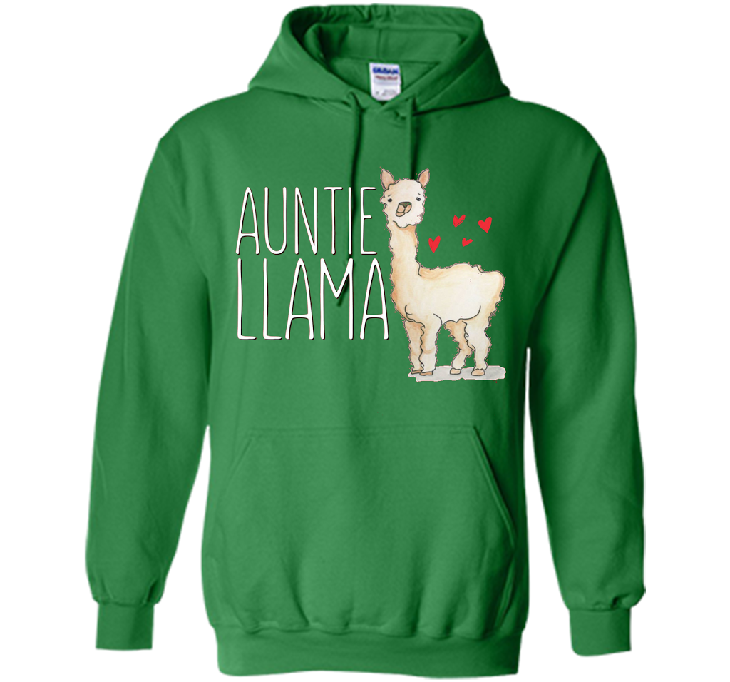Auntie Llama Shirt Funny Matching Family Tribe Aunt T-shirt Irish Green