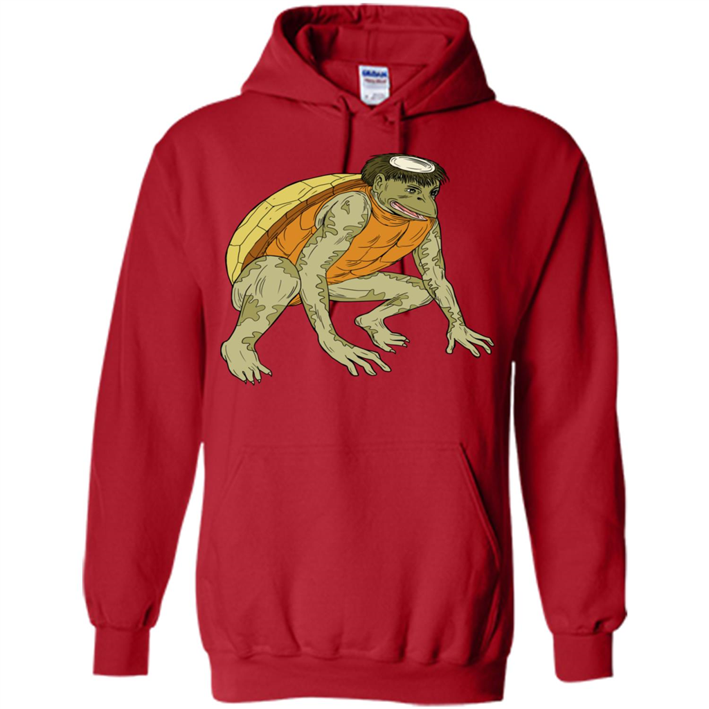 Kappa Monster Crouching Drawing T-Shirt Red