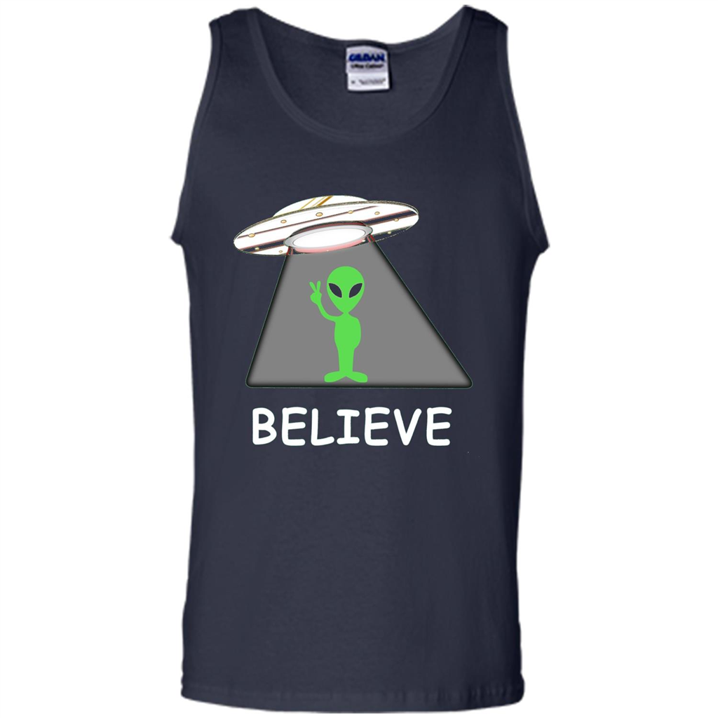 I Believe Alien T-shirt New Cool UFO T-shirt Navy