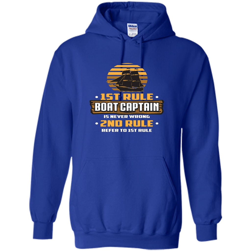 Funny Boat Captain Rules T-shirt Boat Captain Is Never Wrong Royal