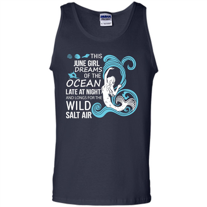 This June Girl Dreams Of The Ocean Late At Night T-shirt Navy