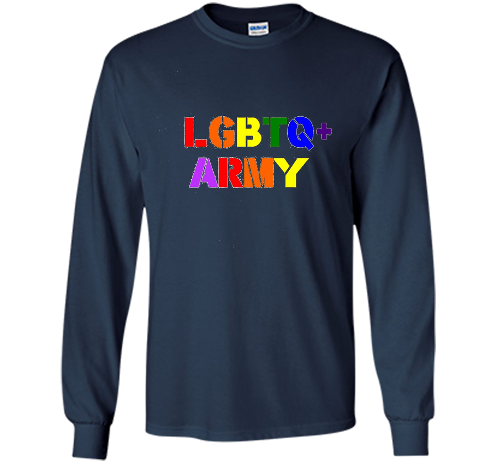 LGBTQ+ Army T-Shirt cool shirt Navy