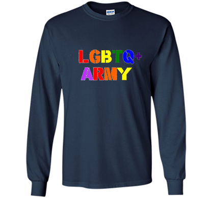 LGBTQ+ Army T-Shirt cool shirt Navy