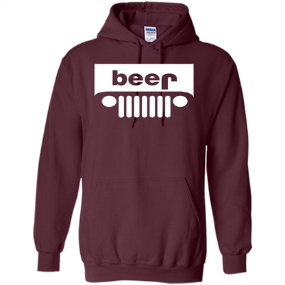 Funny Drinking T-shirt Adult Beer Jeep Maroon