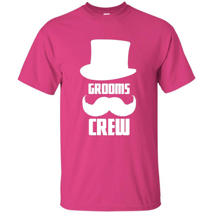 Grooms Crew T-shirt Funny Bachelor and Groom Party T-Shirt Heliconia