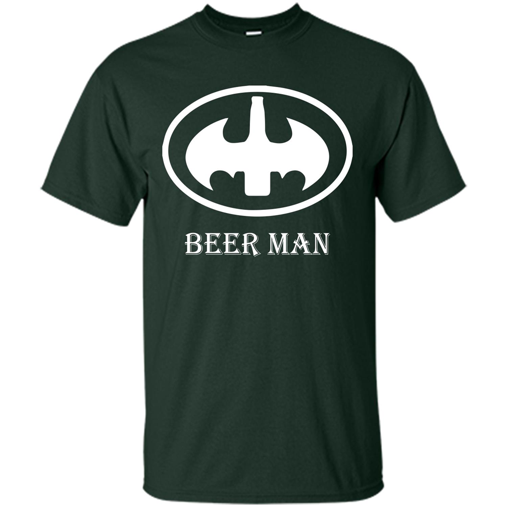 Beer Man T-shirt Funny Logo T-shirt Forest Green