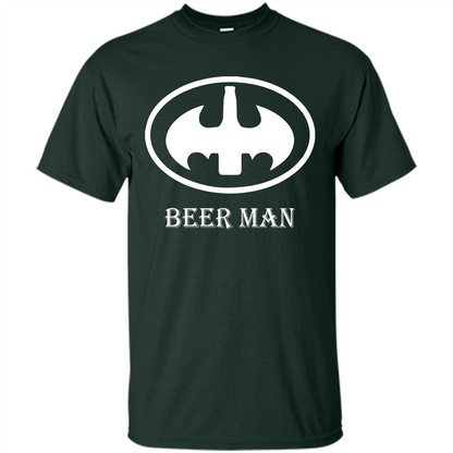 Beer Man T-shirt Funny Logo T-shirt Forest Green