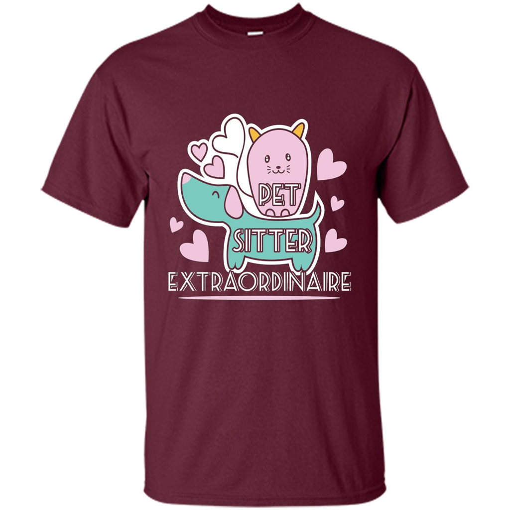 Love Pet T-shirt Pet Sitter Extraordinaire Maroon