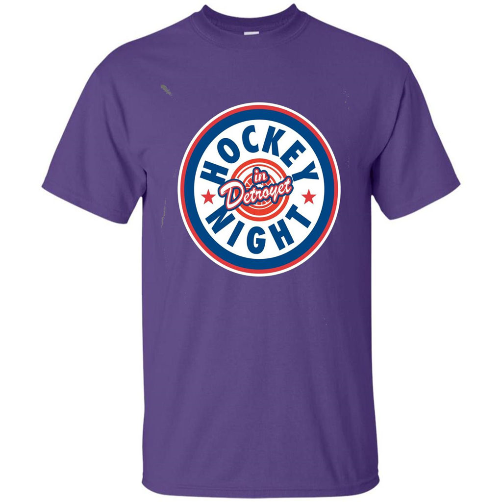 Hockey Night In Detroyet T-shirt Purple