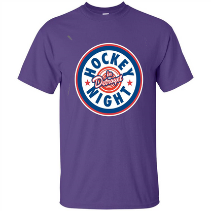 Hockey Night In Detroyet T-shirt Purple