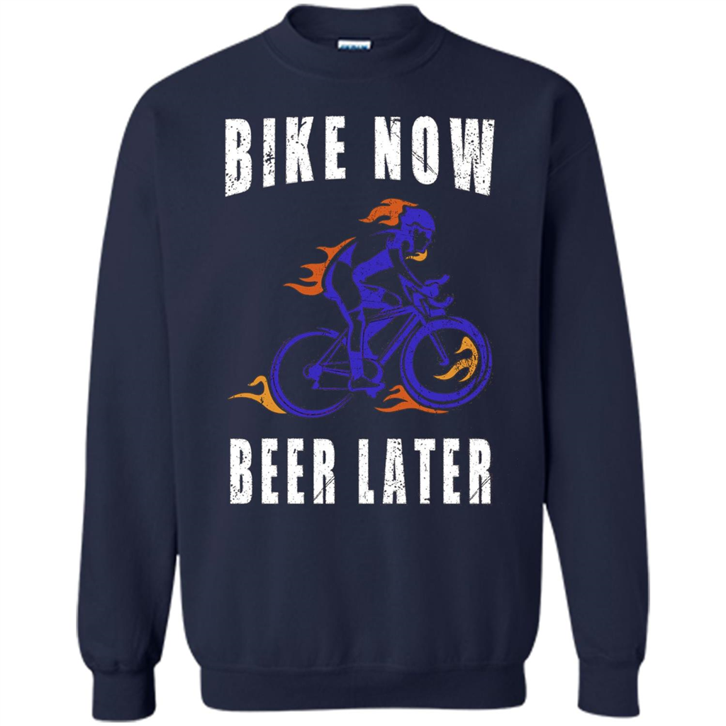 Bike Now Beer Later T-shirt Navy