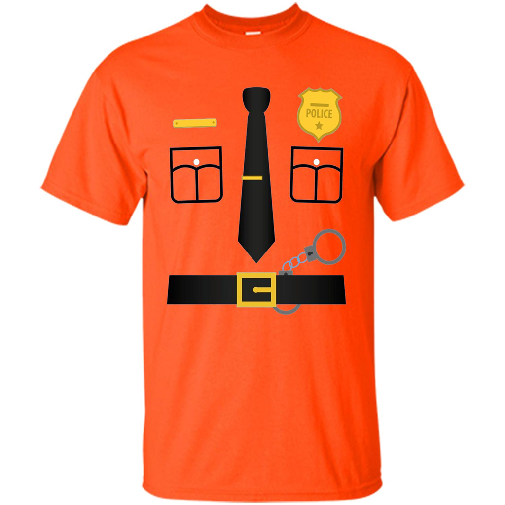 Policeman Costume T-Shirt Halloween Outfit T-shirt Orange