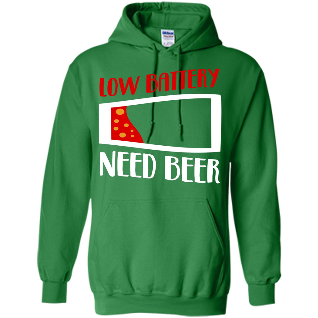 Beer T-shirt Low Battery Need Beer T-shirt Irish Green