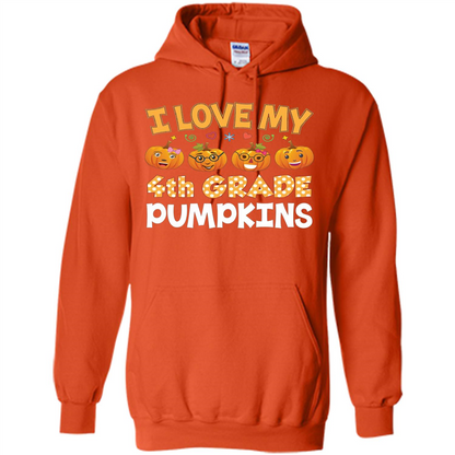 I Love my 4th Graders Pumpkins T-Shirt Fourth Grade Teacher Orange