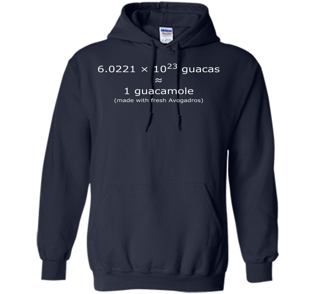 Avogadro's number Guacamole T-shirt for Chemists, Scientists cool shirt