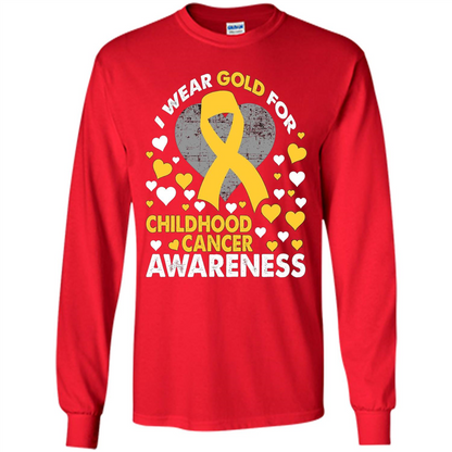 I Wear Gold For Childhood Cancer Awareness T-shirt Red