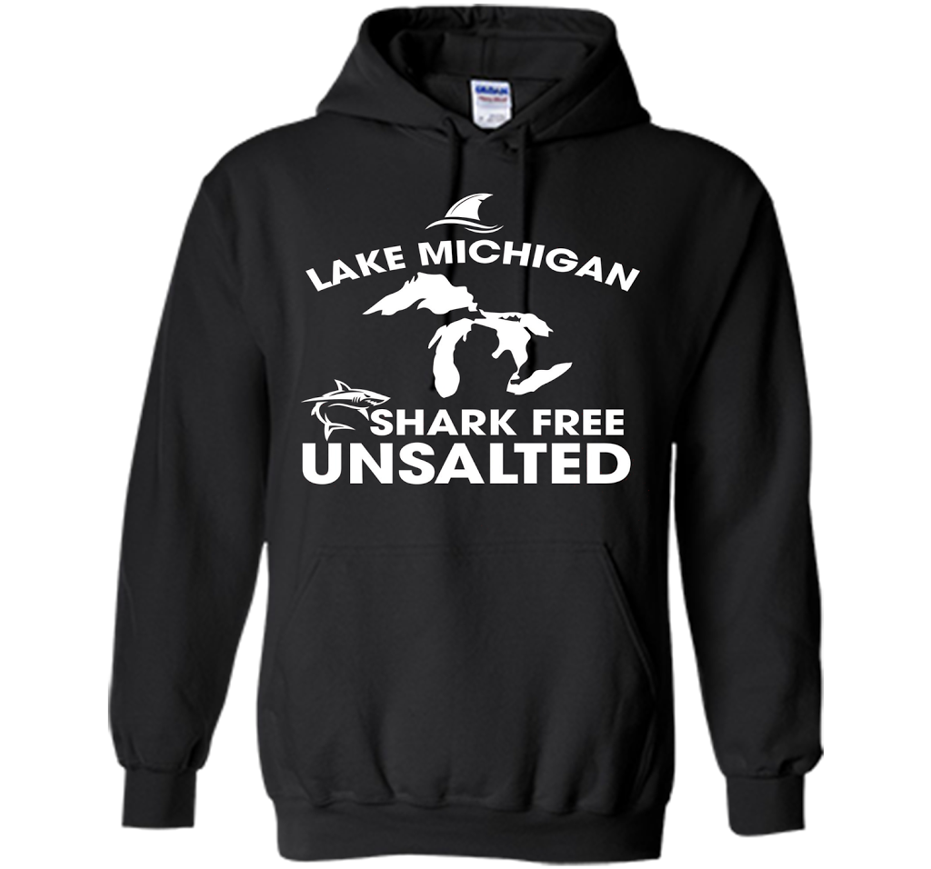 Lake Michigan T-Shirt Unsalted Shark Free Great Lakes T-shirt Black