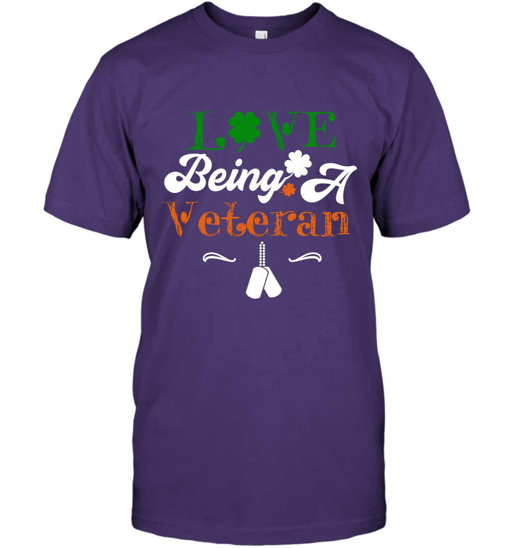 Love Being A Veteran Saint Patricks Day Shirt T-Shirt Purple