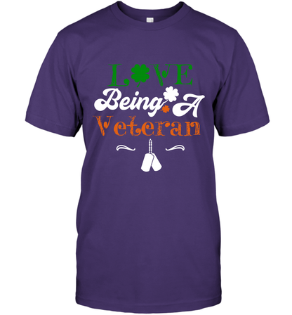 Love Being A Veteran Saint Patricks Day Shirt T-Shirt Purple
