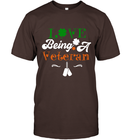 Love Being A Veteran Saint Patricks Day Shirt T-Shirt Dark Chocolate