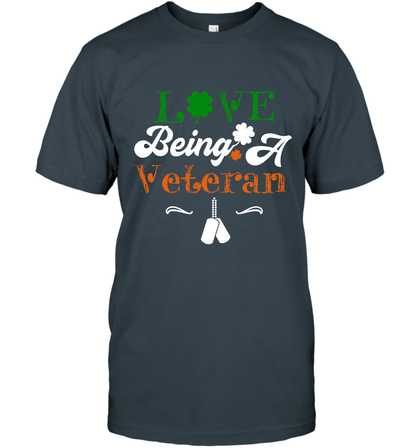 Love Being A Veteran Saint Patricks Day Shirt T-Shirt Charcoal