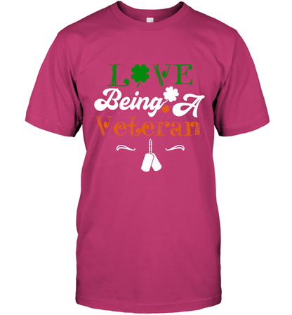 Love Being A Veteran Saint Patricks Day Shirt T-Shirt Heliconia
