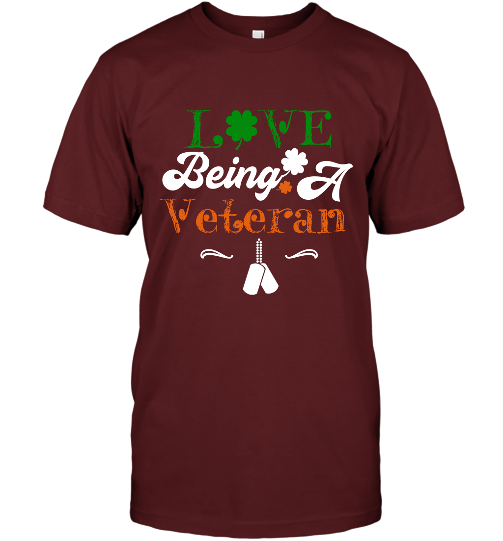 Love Being A Veteran Saint Patricks Day Shirt T-Shirt Cardinal