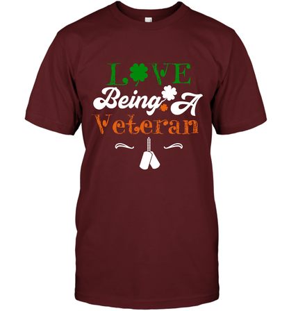 Love Being A Veteran Saint Patricks Day Shirt T-Shirt Cardinal
