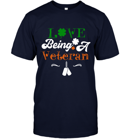 Love Being A Veteran Saint Patricks Day Shirt T-Shirt Navy