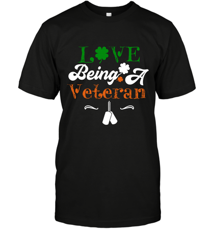 Love Being A Veteran Saint Patricks Day Shirt T-Shirt Black