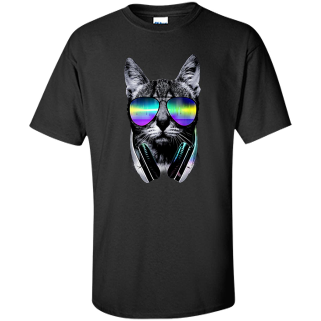 Music Lover Cat T-shirt Black