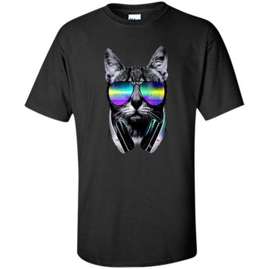 Music Lover Cat T-shirt Black
