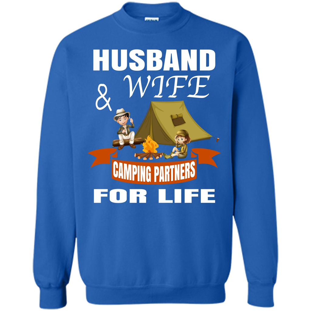 Camping Family T-shirt Husband And Wife Camping Partners For LIfe Royal