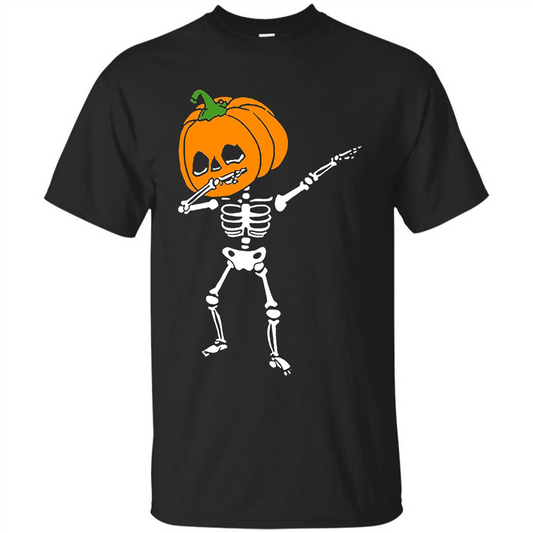 Halloween T-shirt Dabbing Skeleton T-shirt Black
