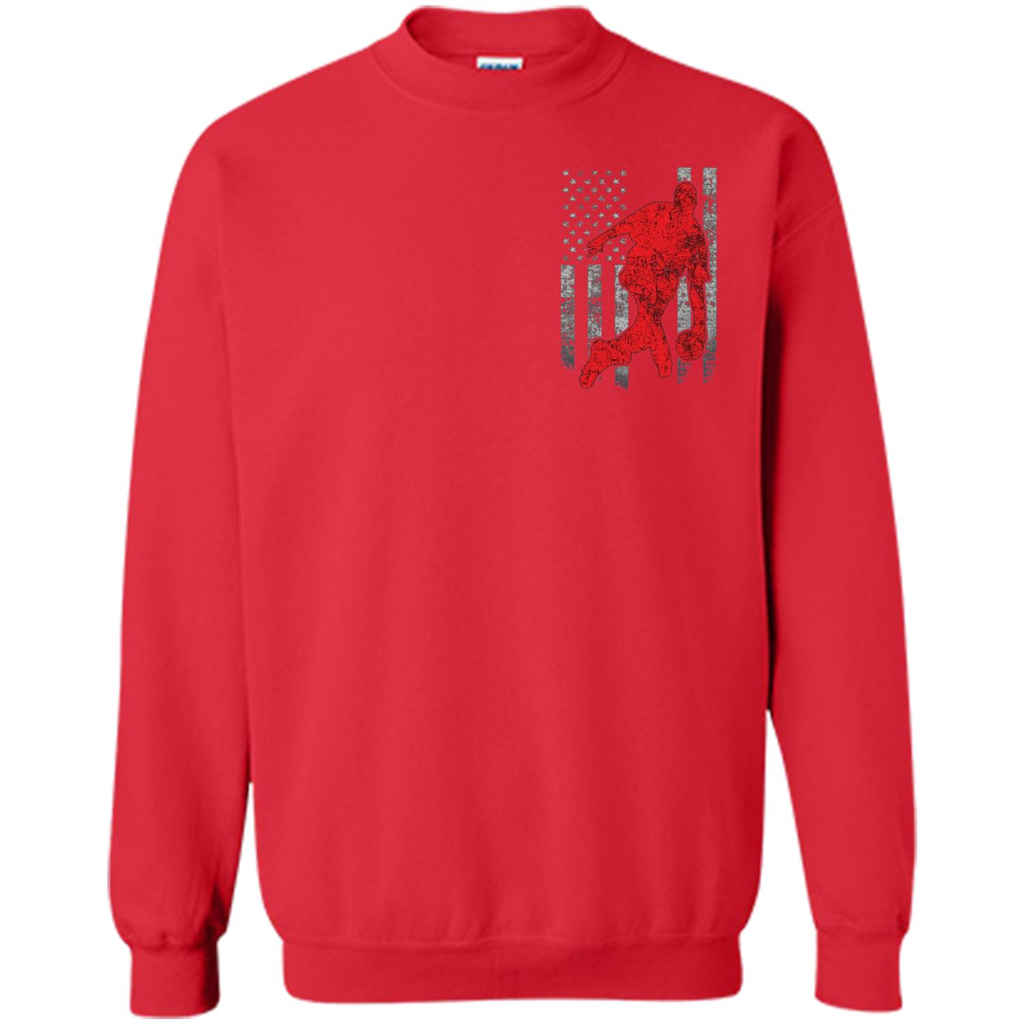 Bowling Man T-shirt - American Flag Bowling T-shirt Red
