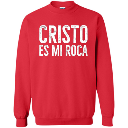 Cristo Es Mi Roca T-shirt Spanish Christian Message Red