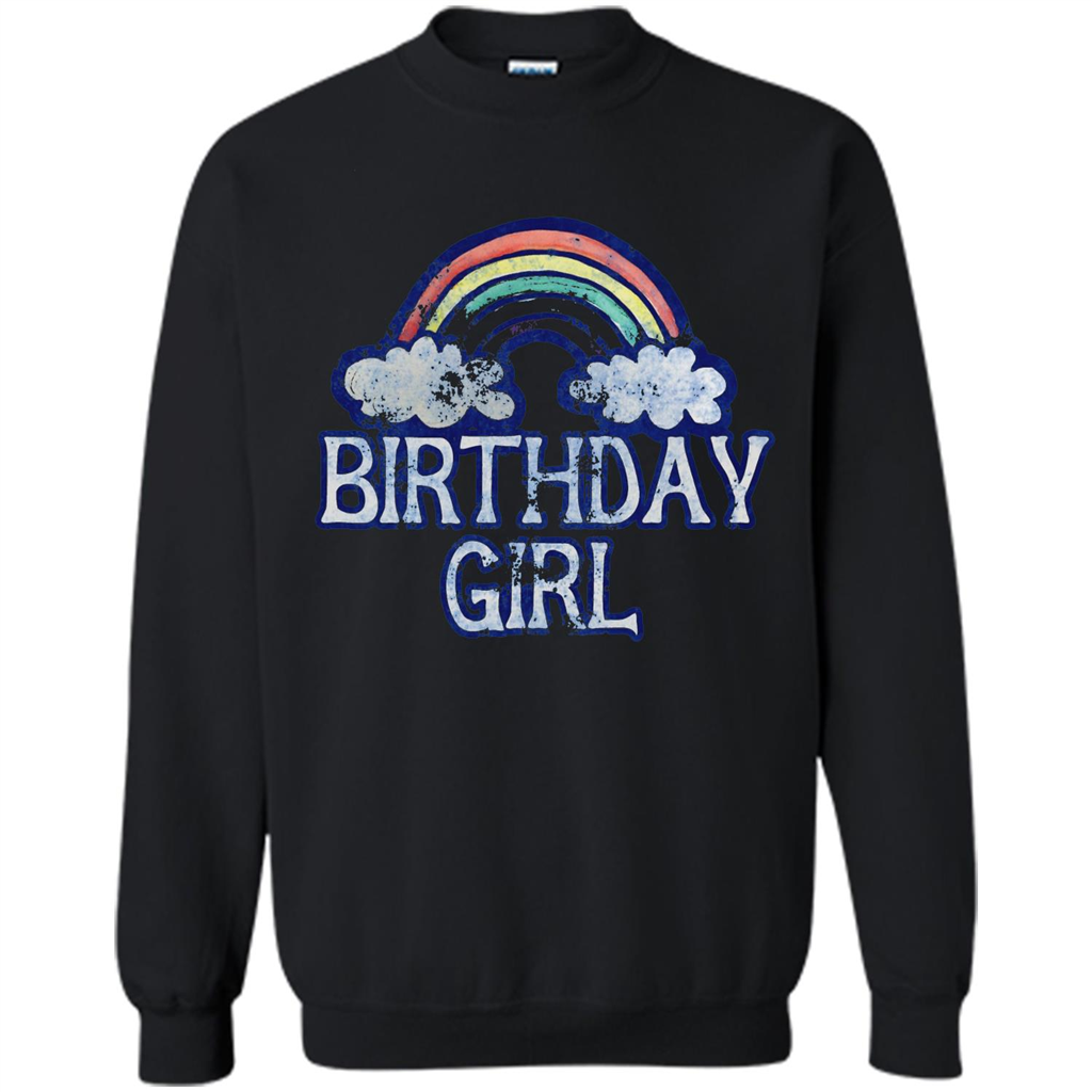 Birthday Girl Rainbow T-shirt Black