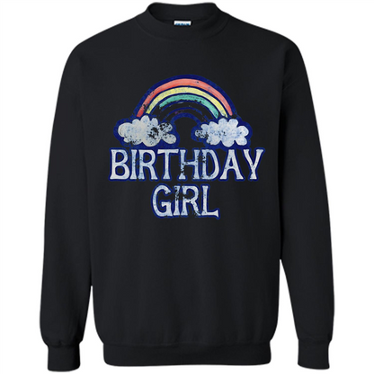 Birthday Girl Rainbow T-shirt Black