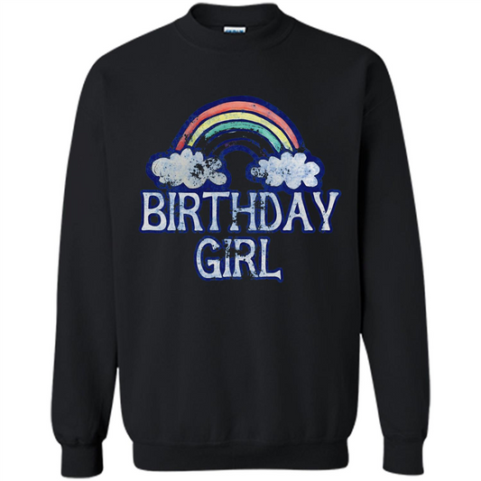 Birthday Girl Rainbow T-shirt Black