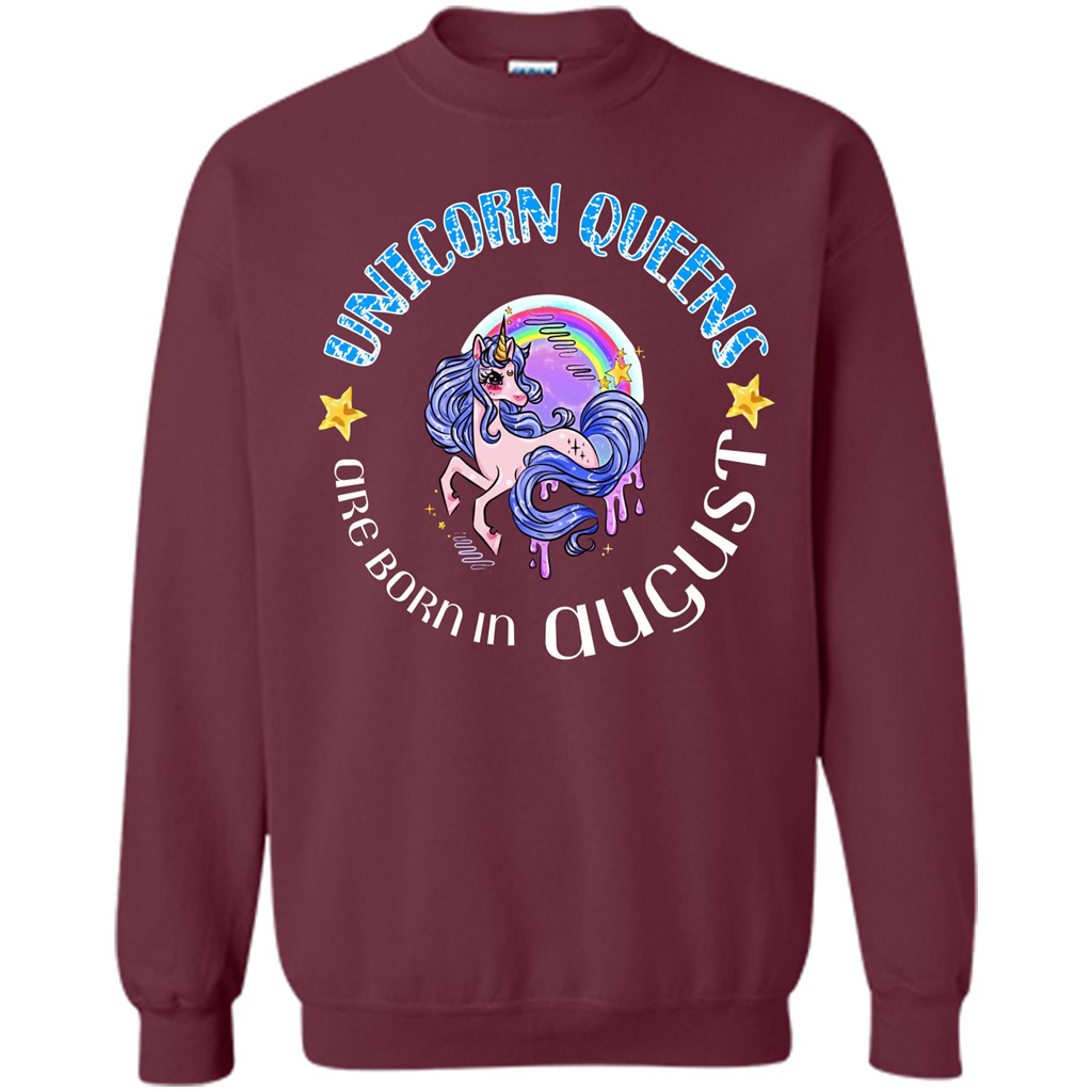 Augus Unicorn T-shirt Unicorn Queens Are Born In August Maroon