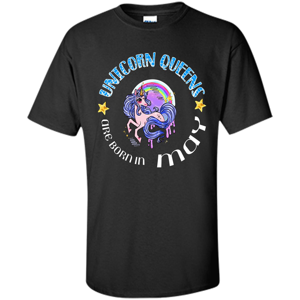 May Unicorn T-shirt Unicorn Queens Are Born May Black