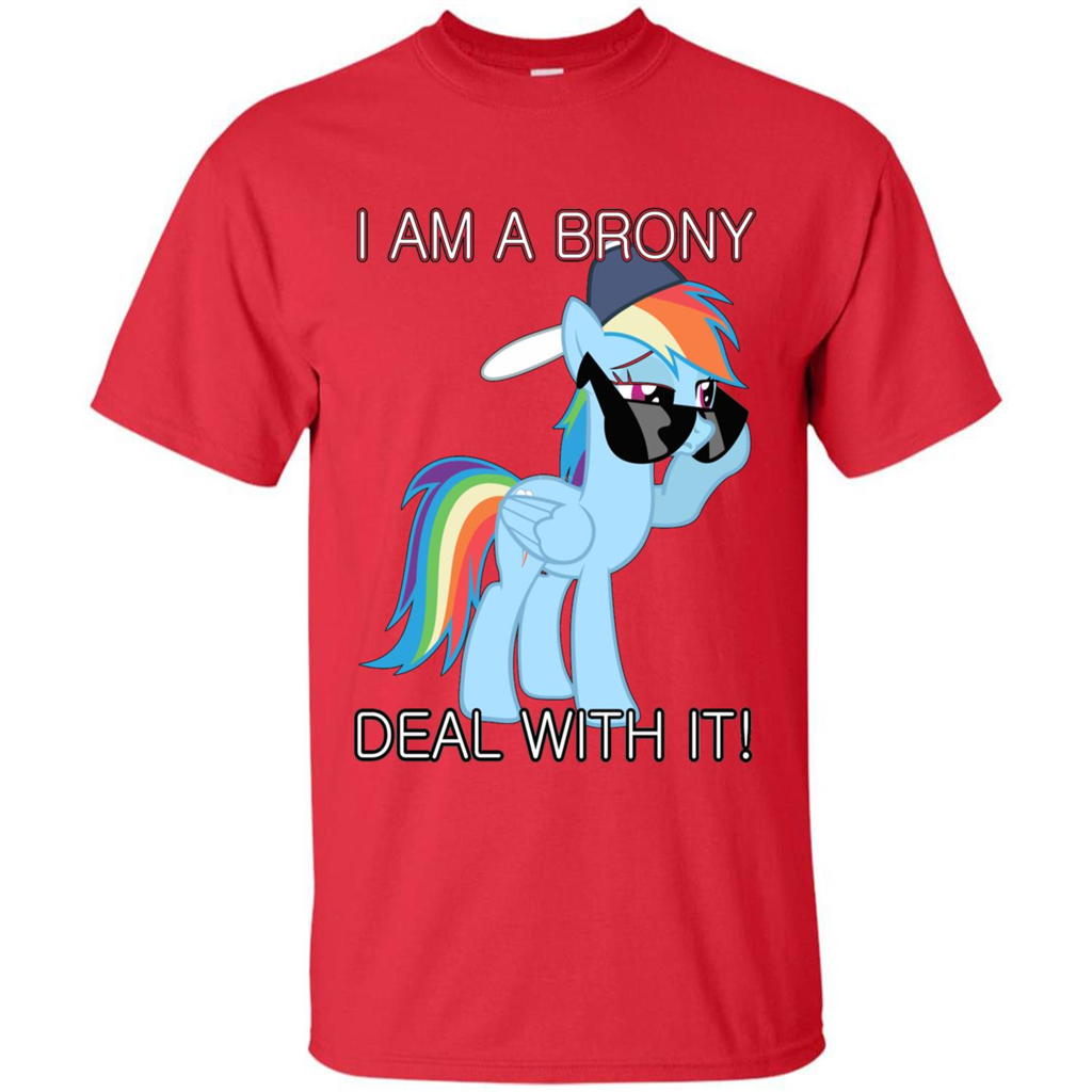 I Am A Brony Deal With It Rainbow Dash Brony T-shirt Red